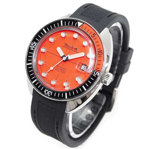 Bulova Herren Analog Mechanisch Uhr mit Gummi Armband 96B350 von Bulova