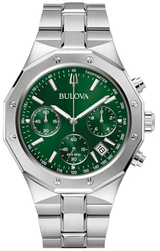 Bulova Herren Analog Quarz Uhr mit Edelstahl Armband 96B409 von Bulova