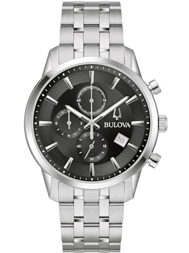 Bulova Herren Analog Quarz Uhr mit Edelstahl Armband 96B412 von Bulova
