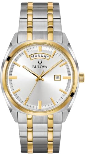 Bulova Herren Analog Quarz Uhr mit Edelstahl Armband 98C127 von Bulova