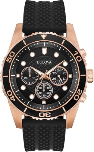 Bulova Herren Analog Quarz Uhr mit Gummi Armband 98A192 von Bulova