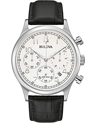 Bulova Herren Analog Quarz Uhr mit Leder Armband 96B354 von Bulova