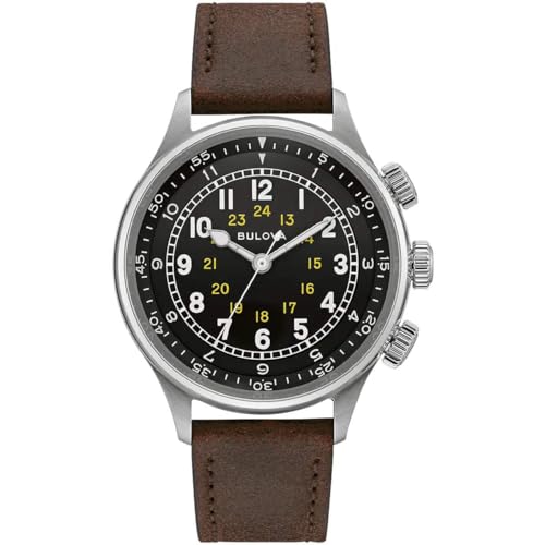 Bulova Herren Analog Automatik Uhr mit Leder Armband 96A245 von Bulova