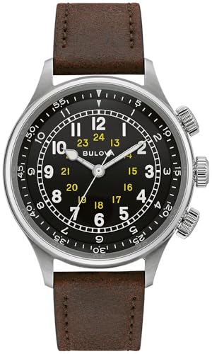 Bulova Herren Analog Automatik Uhr mit Leder Armband 96A245 von Bulova