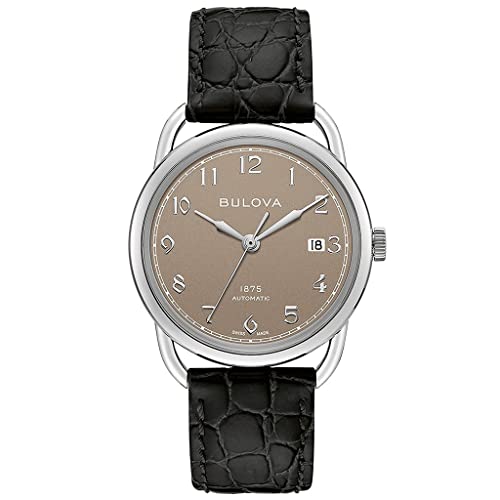 Bulova Herren Automatik Armbanduhr aus Edelstahl mit Lederarmband - Swiss Made Limited Edition - 96B324 von Bulova