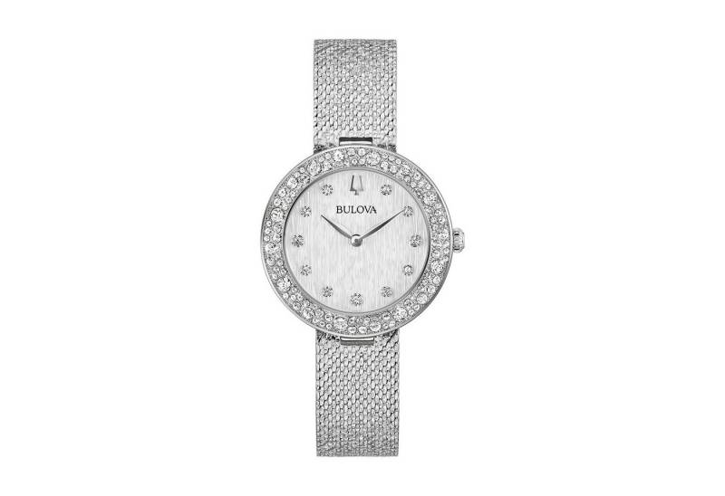 Bulova Quarzuhr Goddess of Time 96L329, Armbanduhr, Damenuhr, Edelstahlarmband, analog, Kristallsteine von Bulova