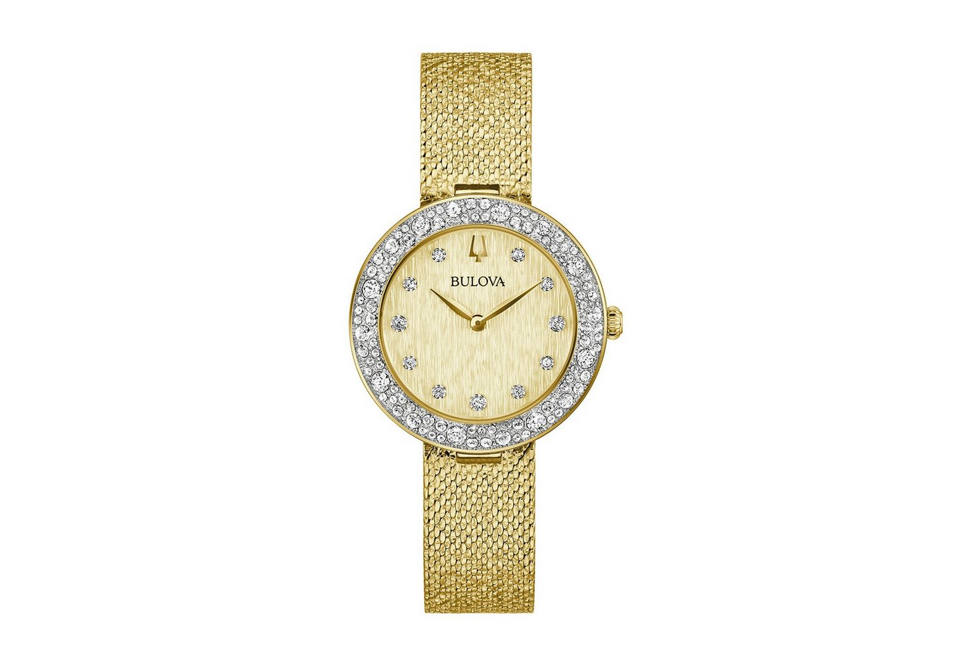 Bulova Quarzuhr Goddess of Time 98L321, Armbanduhr, Damenuhr, Edelstahlarmband, analog, Kristallsteine von Bulova