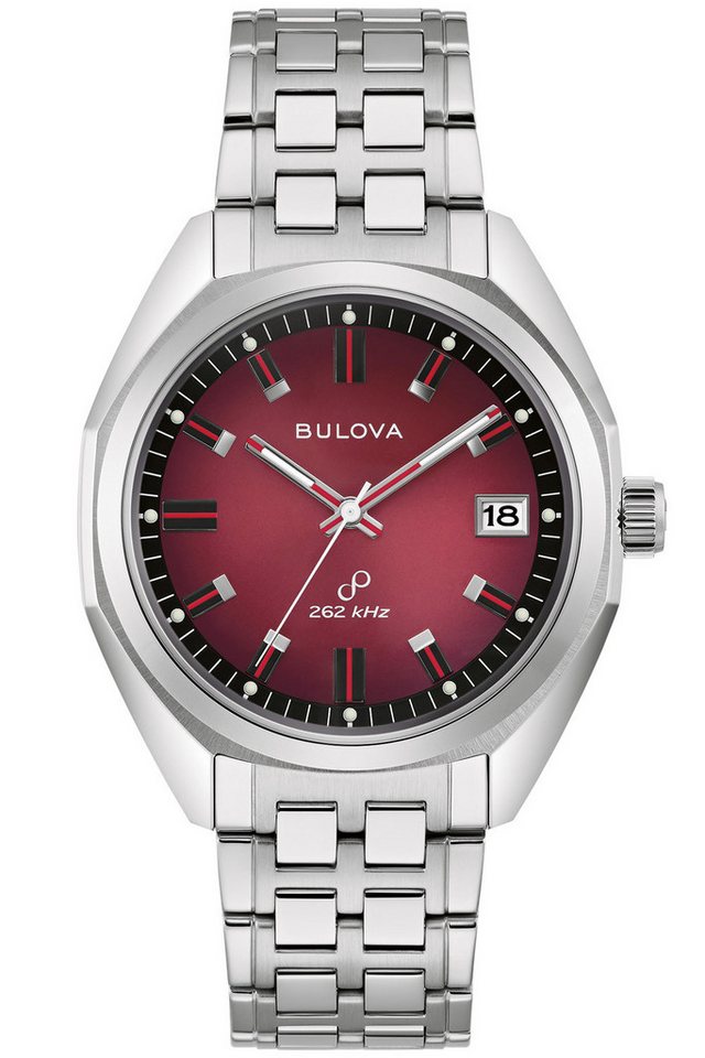 Bulova Quarzuhr Jet Star Stahl/Weinrot von Bulova