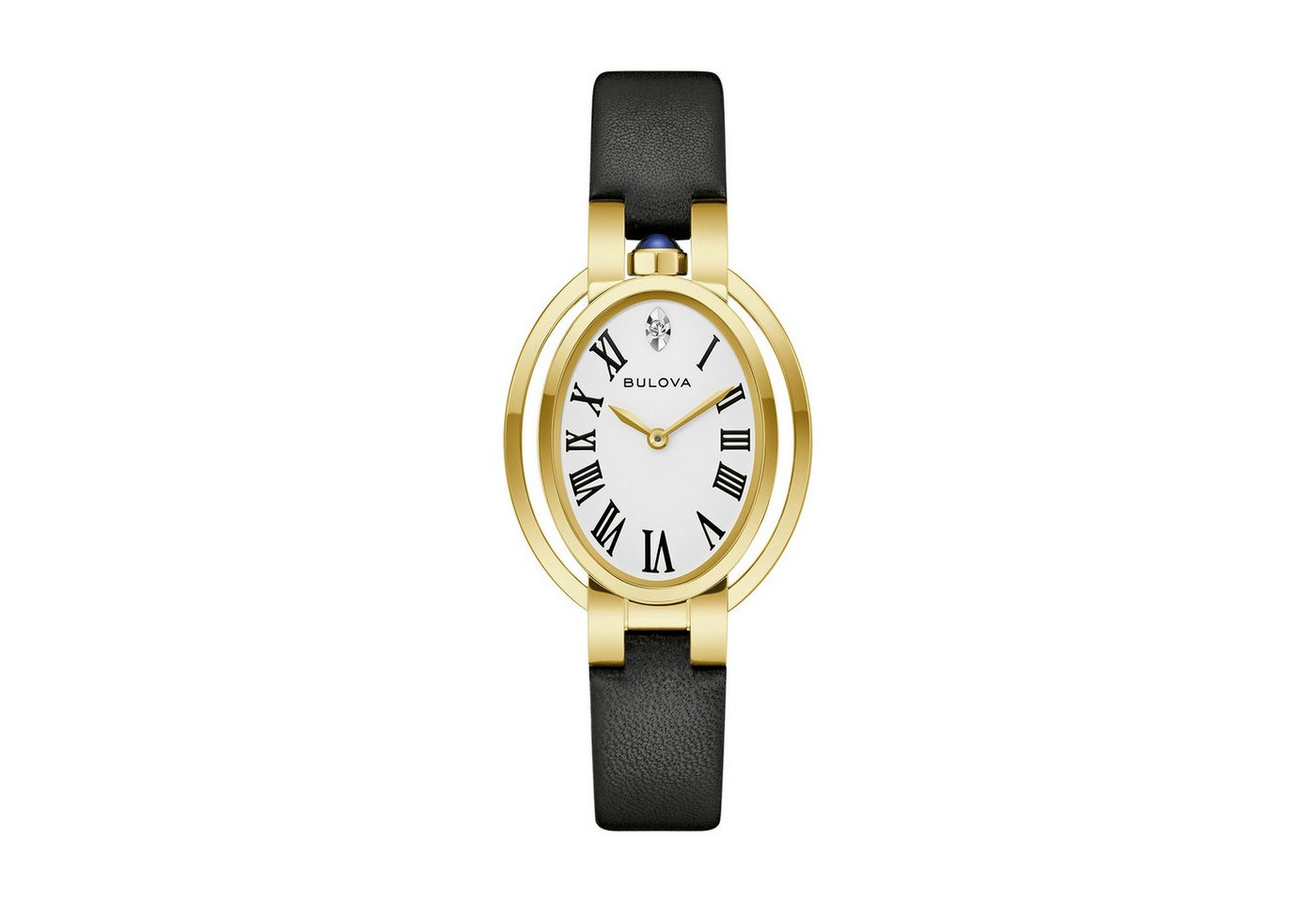 Bulova Quarzuhr Lunar Pilot Timascus 97P180, Armbanduhr, Damenuhr, Lederarmband, analog, Diamant von Bulova