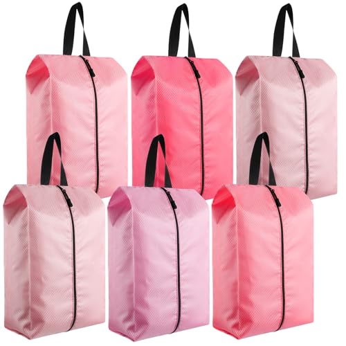 Bulyoou 6 Stück Reise-Schuhbeutel mit Reißverschluss, tragbarer Koffer-Schuh-Organizer, Verpackung für Männer und Frauen, Nylon, mehrfarbig, Pink Bulyoou 6 Stück Reise-Schuhbeutel mit Reißverschluss, tragbarer Koffer-Schuh-Organizer, Verpackung für Männer und Frauen, Nylon, mehrfarbig, Pink von Bulyoou