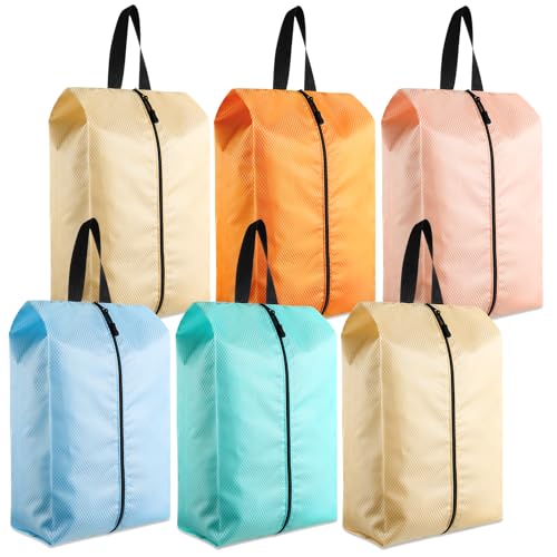 Bulyoou 6 Stück Reise-Schuhbeutel mit Reißverschluss, tragbarer Koffer-Schuh-Organizer, Verpackung für Männer und Frauen, Nylon, mehrfarbig, pastellfarben Bulyoou 6 Stück Reise-Schuhbeutel mit Reißverschluss, tragbarer Koffer-Schuh-Organizer, Verpackung für Männer und Frauen, Nylon, mehrfarbig, pastellfarben von Bulyoou