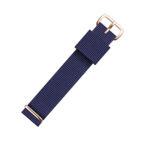 12/13/14/16/17/18/19/20/21/22mm gewebtes Nato-Nylonband mit gestreiftem Druck, leichtes Anti-Schweiß-Armband mit Installationswerkzeugen, Blau-Roségold, 20mm von Bumdenuu