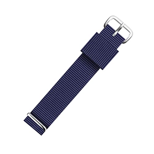 12/13/14/16/17/18/19/20/21/22mm gewebtes Nato-Nylonband mit gestreiftem Druck, leichtes Anti-Schweiß-Armband mit Installationswerkzeugen, Blau-Silber, 20mm von Bumdenuu