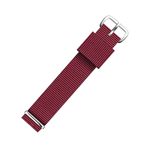 12/13/14/16/17/18/19/20/21/22mm gewebtes Nato-Nylonband mit gestreiftem Druck, leichtes Anti-Schweiß-Armband mit Installationswerkzeugen, Rot-Silber, 13mm von Bumdenuu