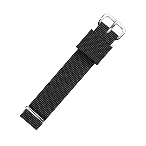 12/13/14/16/17/18/19/20/21/22mm gewebtes Nato-Nylonband mit gestreiftem Druck, leichtes Anti-Schweiß-Armband mit Installationswerkzeugen, Schwarzes Silber, 20mm von Bumdenuu