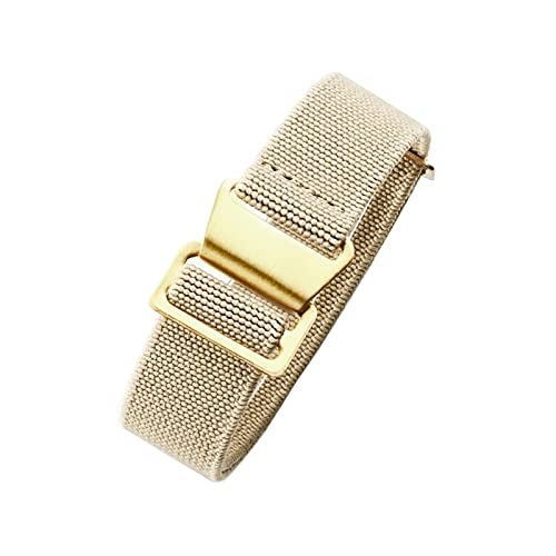 18/20/22mm Herren Damen Military Style Elastisches Nylon Geflochtenes Nato Armband Atmungsaktives Hautfreundliches Uhrenarmband mit Installationswerkzeugen, Khaki-Gold, 20mm von Bumdenuu