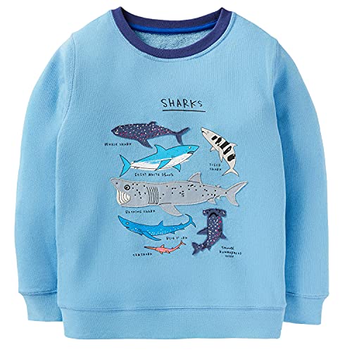 Bumeex Pullover für Kleinkinder, Jungen, Kinder, Rundhalsausschnitt, 2–7 Jahre, Blauer Hai, 7 Jahre Bumeex Pullover für Kleinkinder, Jungen, Kinder, Rundhalsausschnitt, 2–7 Jahre, Blauer Hai, 7 Jahre von Bumeex