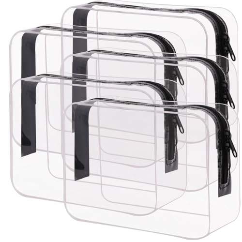 Buminee Kulturbeutel, transparent, TSA-geprüft, Quartgröße, Reise-Kosmetiktaschen für Damen und Herren, Fluggesellschaftskonformes Handgepäck, 5 Stück, Schwarz Buminee Kulturbeutel, transparent, TSA-geprüft, Quartgröße, Reise-Kosmetiktaschen für Damen und Herren, Fluggesellschaftskonformes Handgepäck, 5 Stück, Schwarz von Buminee