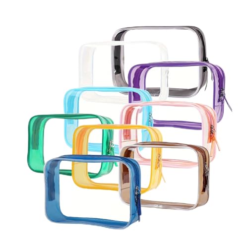 Transparente Kosmetiktasche, klein, transparent, 16,8 x 5,8 x 11,9 cm, TSA-zugelassen, Kulturbeutel, transparente Reisetaschen für Toilettenartikel, transparente Kosmetiktasche für Damen und Herren, Transparente Kosmetiktasche, klein, transparent, 16,8 x 5,8 x 11,9 cm, TSA-zugelassen, Kulturbeutel, transparente Reisetaschen für Toilettenartikel, transparente Kosmetiktasche für Damen und Herren, von Buminee