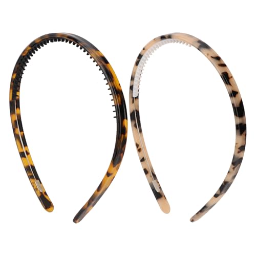 Bumlofa 2 Stück Schildpatt-Acetat-Haarreifen Damen-Set, Retro-Design mit Zähnen, Passende Haaraccessoires für Partys & Alltags-Looks, Eleganter Stirnband von Bumlofa