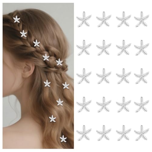 Bumlofa 20 Stück Strass-Sternhaarspangen: Haarklammern Klein für Haarspangen Mädchen – Perfekte Haarspange für Strand-Look, Frisuren-Dekor & Party, Glitzernde Haarclips für Mädchen & Damen von Bumlofa