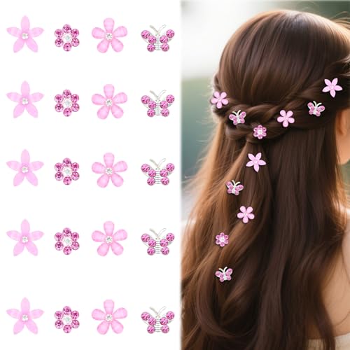Bumlofa 20 Stück kleine Mini-Haarspangen mit rosa Blumen und Strasssteinen, hübsches Zubehör, Haarspangen für Frauen, dickes Haar, Styling, Ankleiden, Make-up, Hautpflege, geeignet für den Urlaub Bumlofa 20 Stück kleine Mini-Haarspangen mit rosa Blumen und Strasssteinen, hübsches Zubehör, Haarspangen für Frauen, dickes Haar, Styling, Ankleiden, Make-up, Hautpflege, geeignet für den Urlaub von Bumlofa
