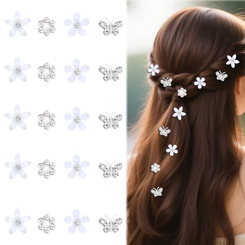 Bumlofa 20 Stück kleine Mini-Haarspangen mit silbernen Blumen und Strasssteinen, hübsches Zubehör, Haarspangen für Frauen, dickes Haar, Styling, Ankleiden, Make-up, Hautpflege, geeignet für den Urlaub Bumlofa 20 Stück kleine Mini-Haarspangen mit silbernen Blumen und Strasssteinen, hübsches Zubehör, Haarspangen für Frauen, dickes Haar, Styling, Ankleiden, Make-up, Hautpflege, geeignet für den Urlaub von Bumlofa