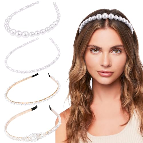 Bumlofa 4 Stück Perlen weiße Stirnbänder haarreif haarreifen haarschmuck stirnband haarband für Damen Braut Hochzeit Bumlofa 4 Stück Perlen weiße Stirnbänder haarreif haarreifen haarschmuck stirnband haarband für Damen Braut Hochzeit von Bumlofa