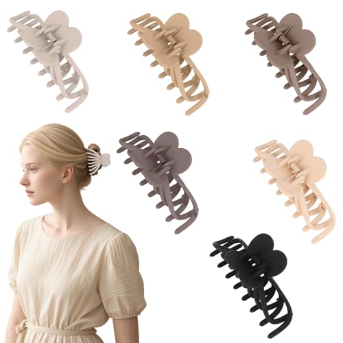 Bumlofa Basic Haarspangen Damen Set, 6 Haarklammer Haarclips in Neutraltönen, Einfache & Eleganzte Frisur Deko von Bumlofa