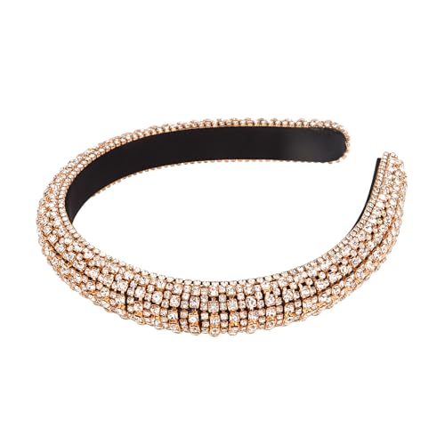 Bumlofa Goldene Strass-Stirnbänder, modische rutschfeste breite Haarbänder, Haaraccessoires für die Hochzeits-Kleidung und das Make-up. Bumlofa Goldene Strass-Stirnbänder, modische rutschfeste breite Haarbänder, Haaraccessoires für die Hochzeits-Kleidung und das Make-up. von Bumlofa