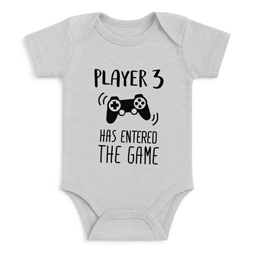 Bump and Beyond Designs Lustige Gamer-Schwangerschaftsankündigung für Vater und Großeltern, Meliert, Grau, 0-3 Monate von Bump and Beyond Designs