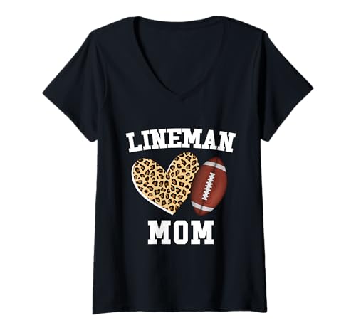 Damen Lineman Mama, Geschenk für Fußball-Mama, O-Line, D-Line, Sport-Mama T-Shirt mit V-Ausschnitt von Buncho Gifts