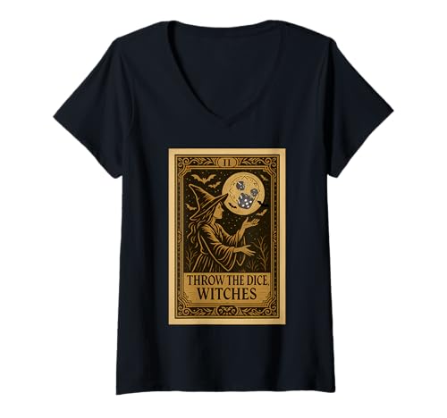 Damen Bunco Halloween-Party „Throw The Dice Hexes for Women“ T-Shirt mit V-Ausschnitt Damen Bunco Halloween-Party „Throw The Dice Hexes for Women“ T-Shirt mit V-Ausschnitt von Bunco Game