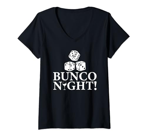 Damen Bunco Night Bunco Würfelspiel Bunco Spieler T-Shirt mit V-Ausschnitt Damen Bunco Night Bunco Würfelspiel Bunco Spieler T-Shirt mit V-Ausschnitt von Bunco Players Apparel