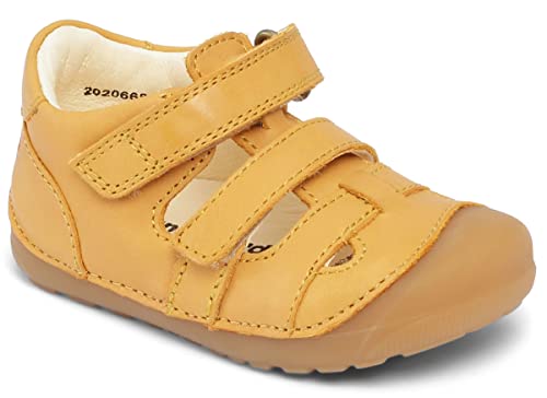 Bundgaard Weiche Leder Halbsandale mit Klett Barfußschuhe, Petit Sandal in Gelb 202066 (numeric_27) von Bundgaard