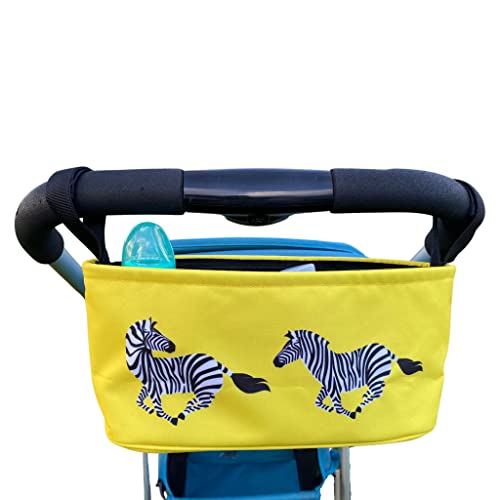 BundleBean - Buggy Organizer - Aufbewahrungstasche für Kinderwagen - Inklusive Wickeltasche - Universell Passend Mit Lenker (Zebra) von BundleBean