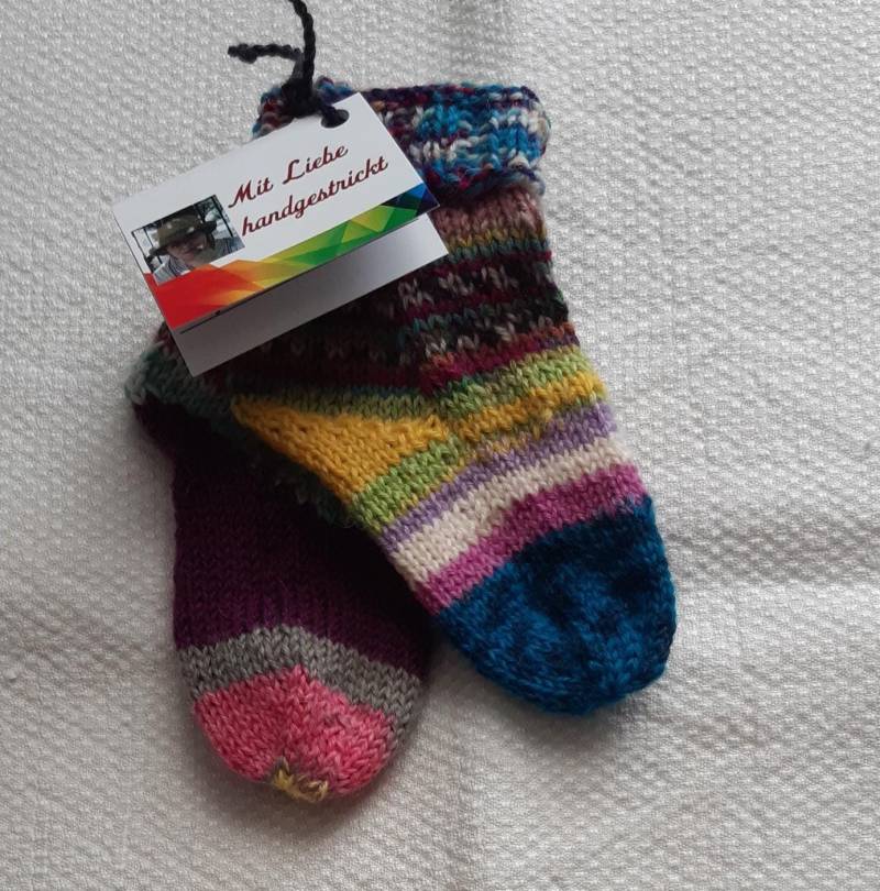 Babysocken, Socken, Wollsocken, Kindersocken, Stricksocken, 0 Bis 3 Monate - Send Items To The Usa Ist Temporarily Not Possible von Bundsocke