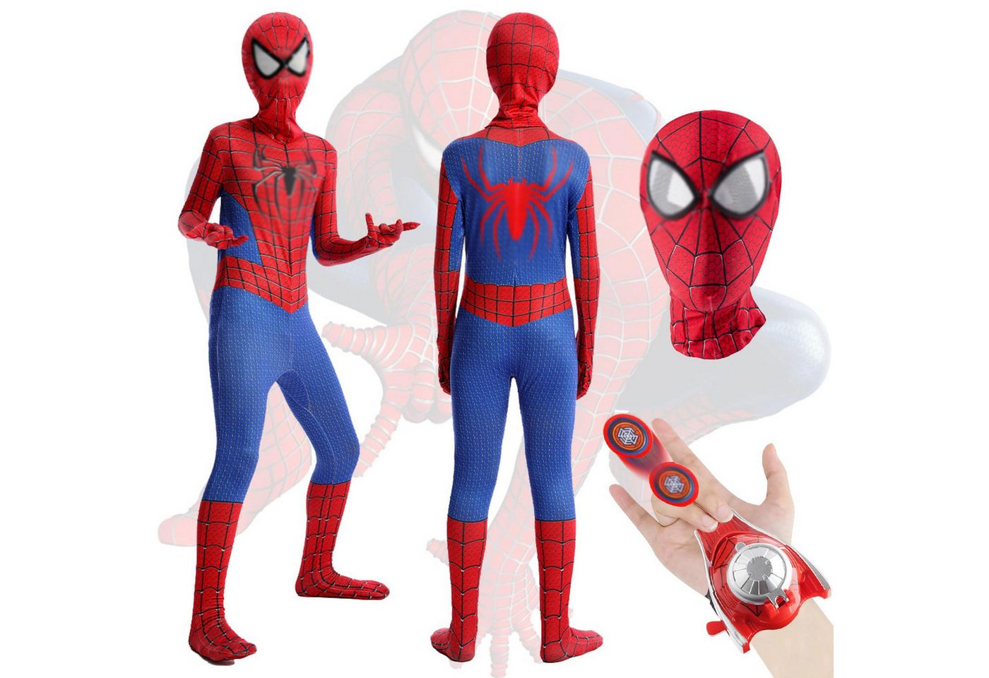 Bundviel Kinderanzug Spider kostüm kinder, Superhelden 3D Anime Anzug Bodysuit von Bundviel