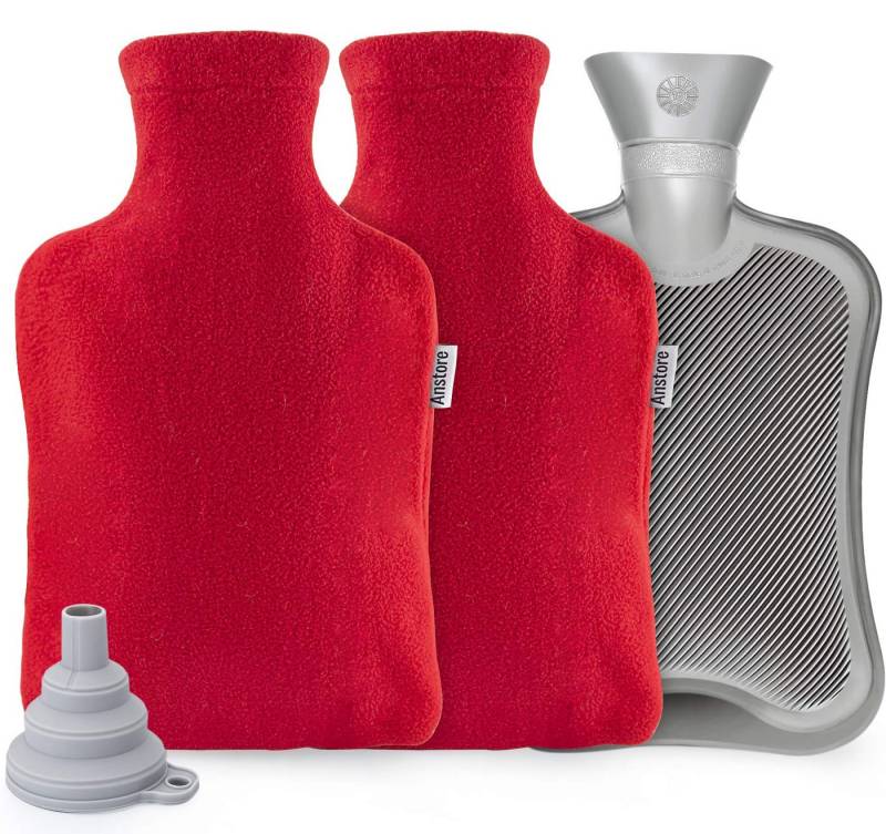 Bundviel Wärmflasche Wärmflasche Heizkissen 2L mit Bezug Wärmekissen XXL Bettflasche von Bundviel