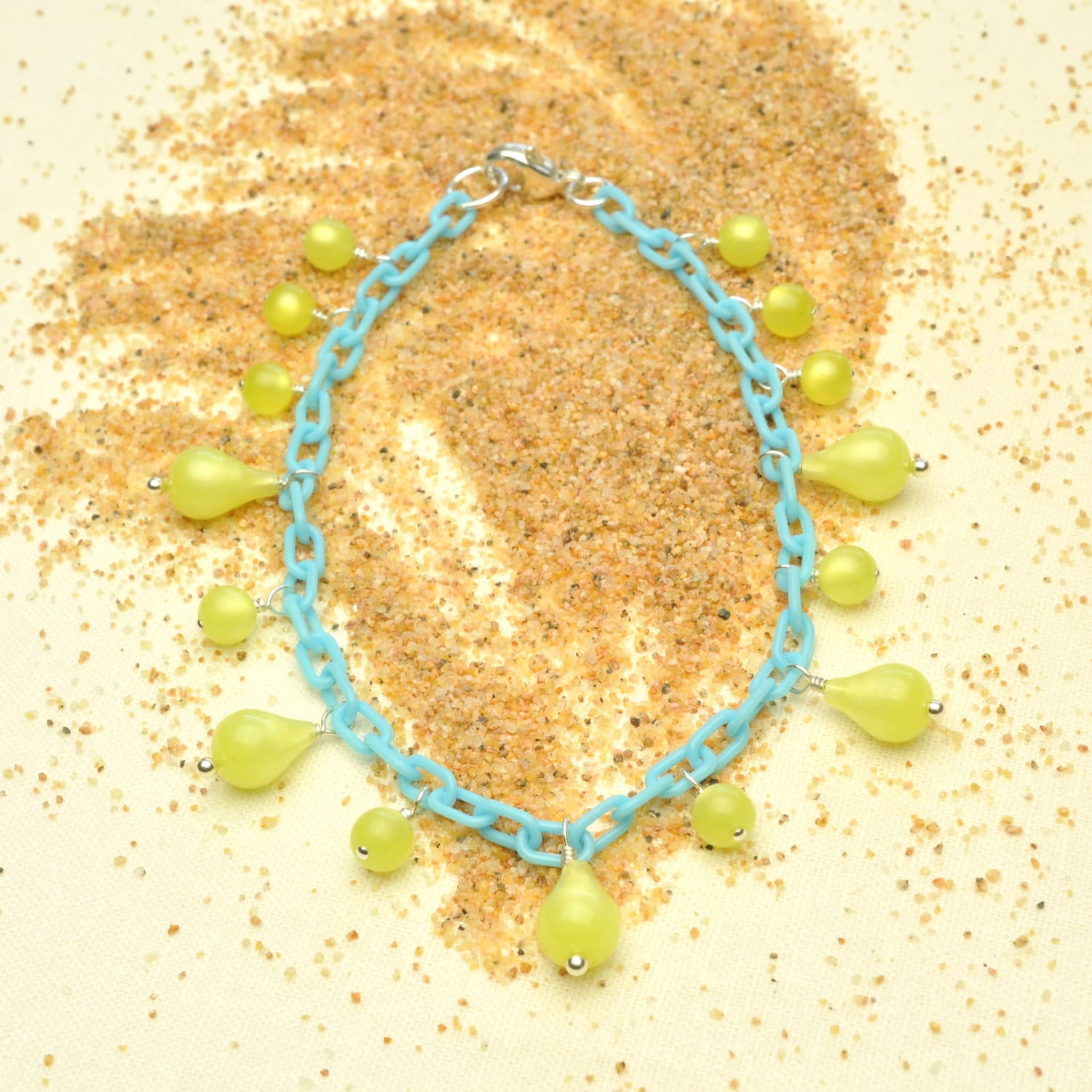 Himmelblau-Fußkettchen Mit Margarita Teardrops von Bungalow42