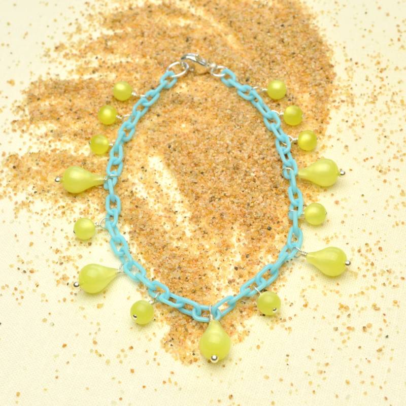 Himmelblau-Fußkettchen Mit Margarita Teardrops von Bungalow42