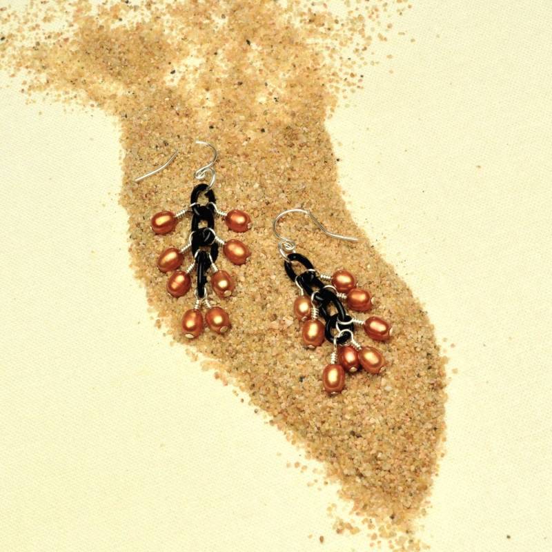 Tangerine Reis Perle Ohrringe von Bungalow42