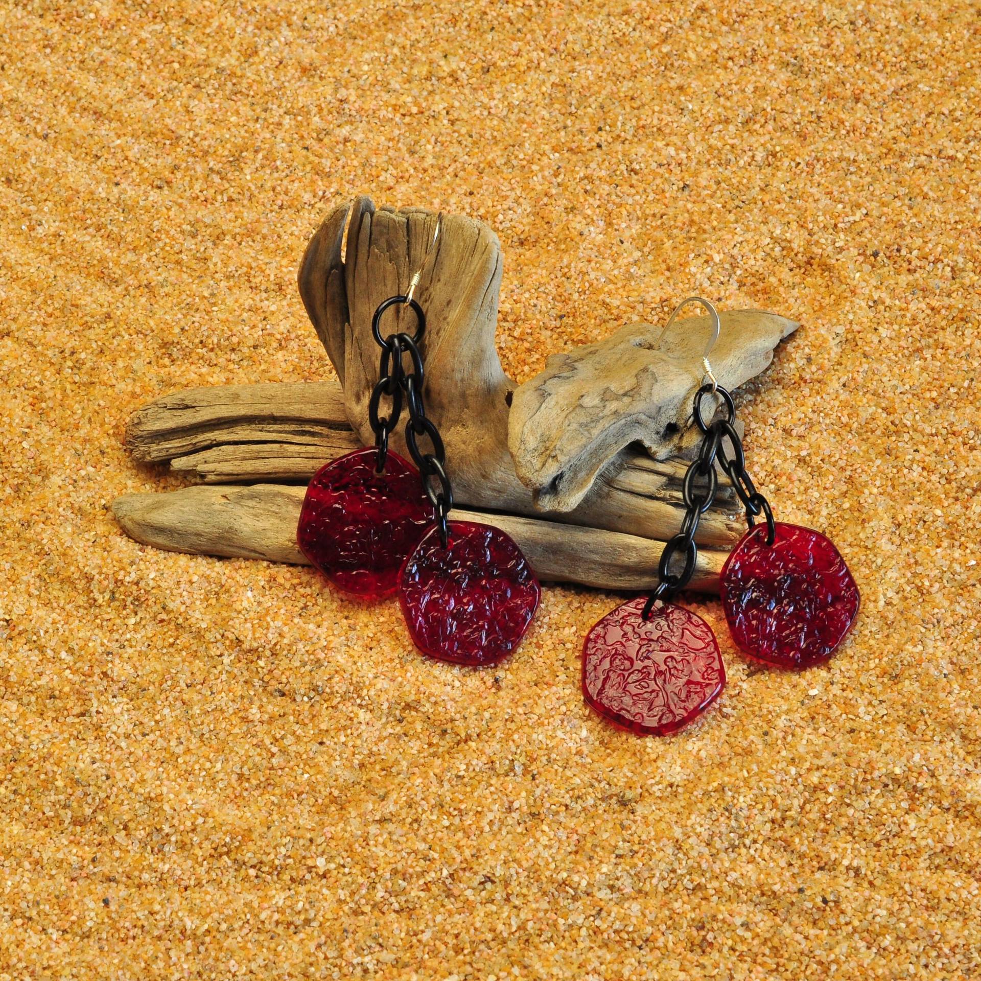 Vintage Acryl Transluzente Eis Chip Ohrringe von Bungalow42