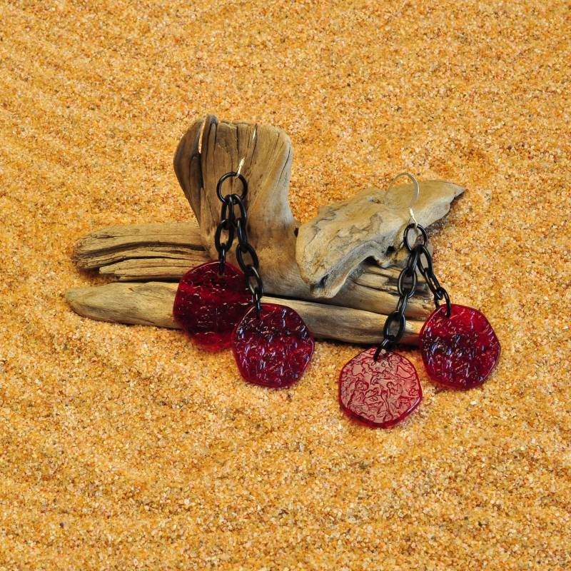 Vintage Acryl Transluzente Eis Chip Ohrringe von Bungalow42