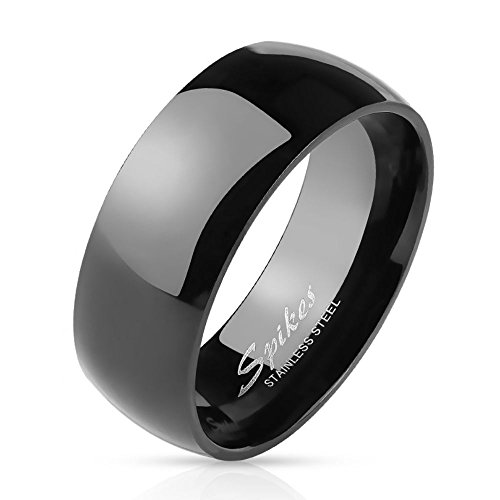 Bungsa 54 (17.2) Edelstahl Ring schwarz glänzend klassisch für Damen & Herren 49-70 von Bungsa