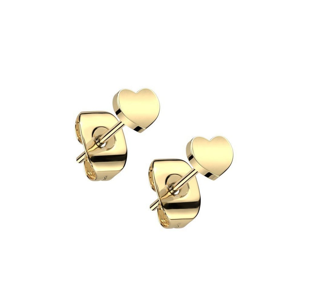 BUNGSA Ohrring-Set Ohrstecker Herz verschiedene Farben aus Titan für Damen (1 Paar (2 Stück), 2-tlg), Ohrschmuck Ohrringe von BUNGSA