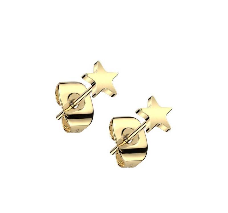 BUNGSA Ohrring-Set Ohrstecker Stern verschiedene Farben aus Titan für Damen gold (1 Paar (2 Stück), 2-tlg), Ohrschmuck Ohrringe von BUNGSA