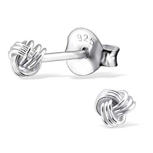 Bungsa .925 SILBER Ohrstecker Knoten (Ohrringe Echtschmuck Studs Ohrschmuck Damen Frauen Herren) von Bungsa