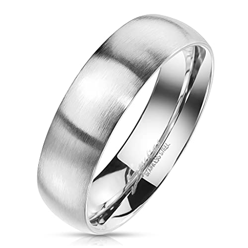 Bungsa 72 (22.9) Herren-Ring klassisch matt silber 8mm breit aus 316L Edelstahl von Bungsa