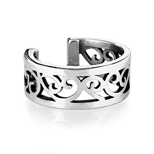 Bungsa Ear Cuff Ornament-Ohrklemme für Damen aus 316L Edelstahl (silber) von Bungsa